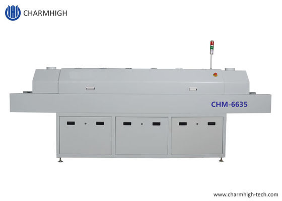 635 Geri akış fırını 6 Temp. Bölgeler (yukarı6+aşağı6) 2200*350mm SMT Geri akış lehimleme makinesi