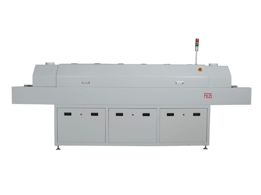 635 Geri akış fırını 6 Temp. Bölgeler (yukarı6+aşağı6) 2200*350mm SMT Geri akış lehimleme makinesi