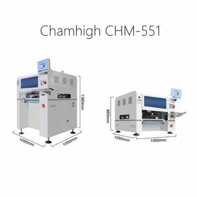 Charmhigh CHM551 SMD Al ve Yerleştir Makinesi 0201 / QFN / BGA için yüksek hassasiyet