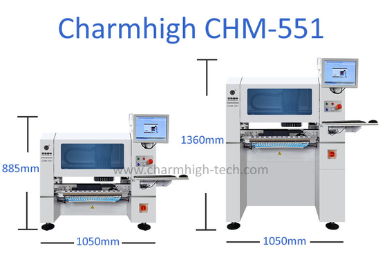 Charmhigh CHM551 SMD Al ve Yerleştir Makinesi 0201 / QFN / BGA için yüksek hassasiyet