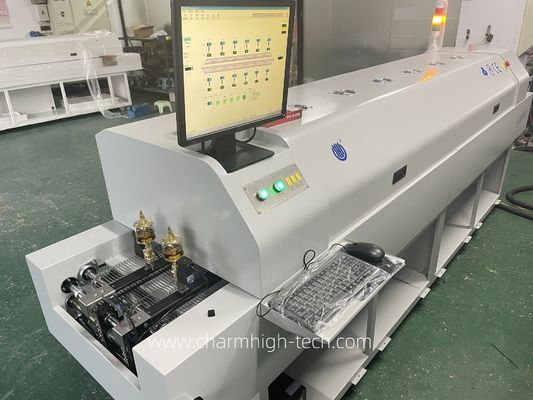CHM-PC6635 PC Kontrolü 6 Sıcaklık Bölgesi ve SMT Lehimleme için 2200 * 350mm Isıtma Alanı ile Kurşunsuz Geri Akış Fırını