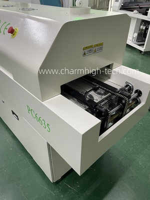 PC6635 Demiryolu + PC Kontrol Kurşunsuz Geri Akış Fırını 2200 * 350mm 6 temp Bölgeleri Lehimleme Makinesi