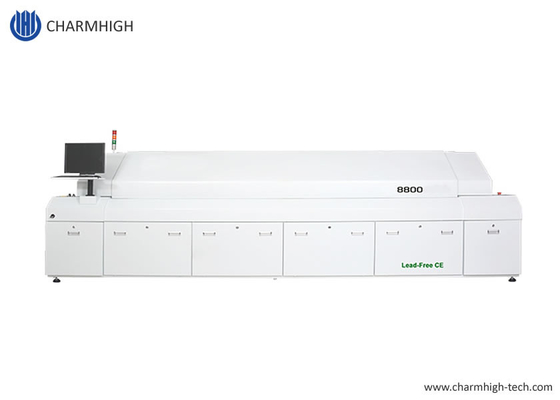 8800 Büyük Geri Akış Fırını Tam Otomatik Demiryolu PC Kontrol Kurşunsuz 3180x500mm