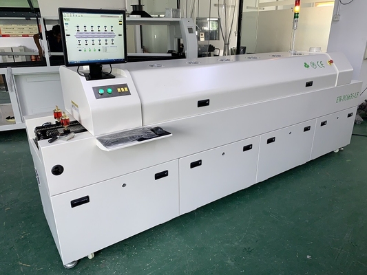 Tam otomatik raylı 6 temp bölgeleri Kurşunsuz geri akış fırını 2200 * 350mm PC kontrol ısıtıcı makine