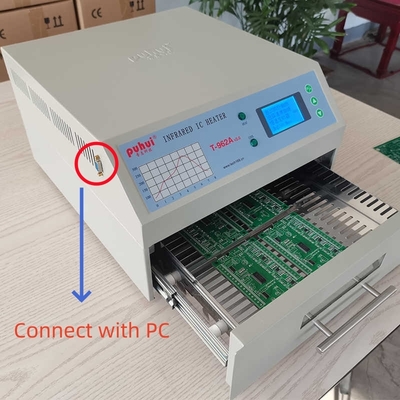 Egzoz IC Isıtıcı Kızılötesi Kaynak İstasyonu ile Mini Reflow Fırın 300 * 320mm 1500w T962A