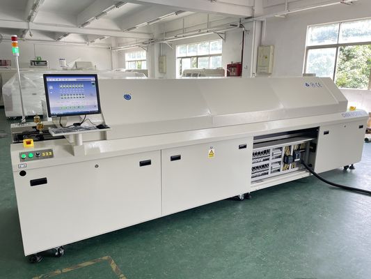 CHM-PC850 Kurşunsuz Büyük Geri Akış Fırını 8 Bölge Tam Otomatik Demiryolu + PC Kontrolü 3150x500mm