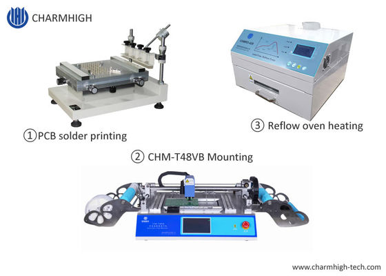 En sıcak SMT hattı Stencil Yazıcı 3040 / CHMT48VB SMT Pnp Makinesi / Reflow Fırın 420